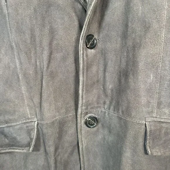 Stetson Western Wear Two-Button Jacket Suede Leather Brown Men's Size XL